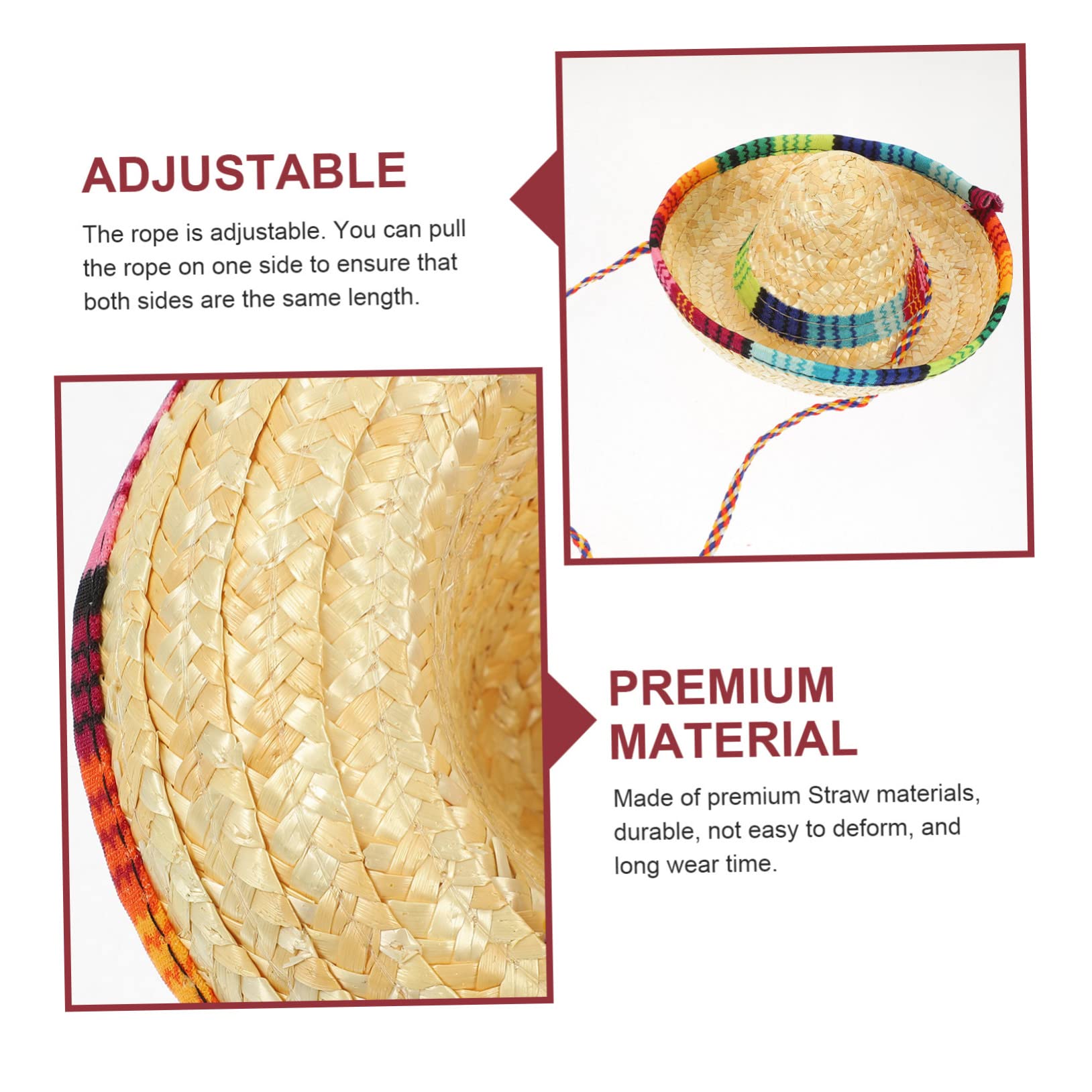 BESTonZON 10piezas Sombrero Mexicano para Mascota Mini Sombreros De Fiesta para Perros y Gatos para Exteriores o Eventos