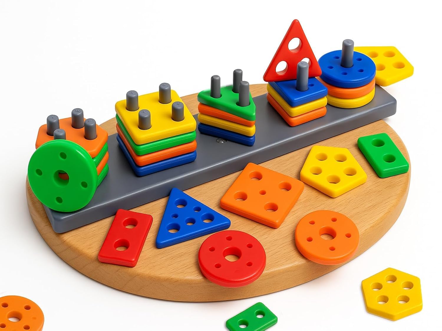 NIBAR® Baby Smart Activity Fun & Learning Blocks Geometrics, Educational & Learning Sorter Toys, Color Choose Stacking Game for Kids Baby, 1 2 3+ Year Activity Toys-image-14