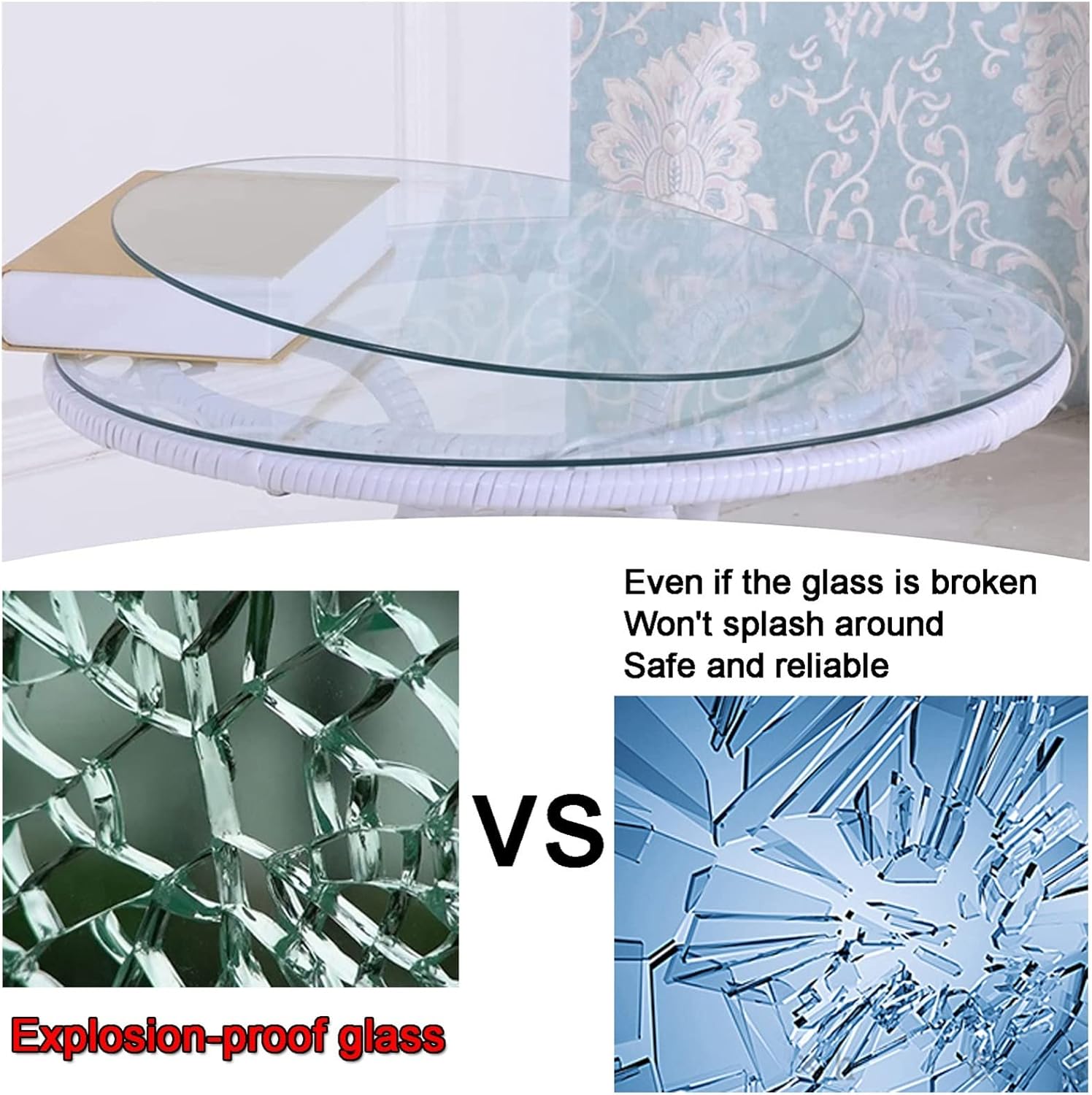 Tempered Glass Table Top,1/3 Inch Thick,Good Stability,Not Fragile,Plate Glass,Change The Table and Negotiate The Table Top,Round Glass Top Ø17in 23in 27in 28in 30in, Easy to Install