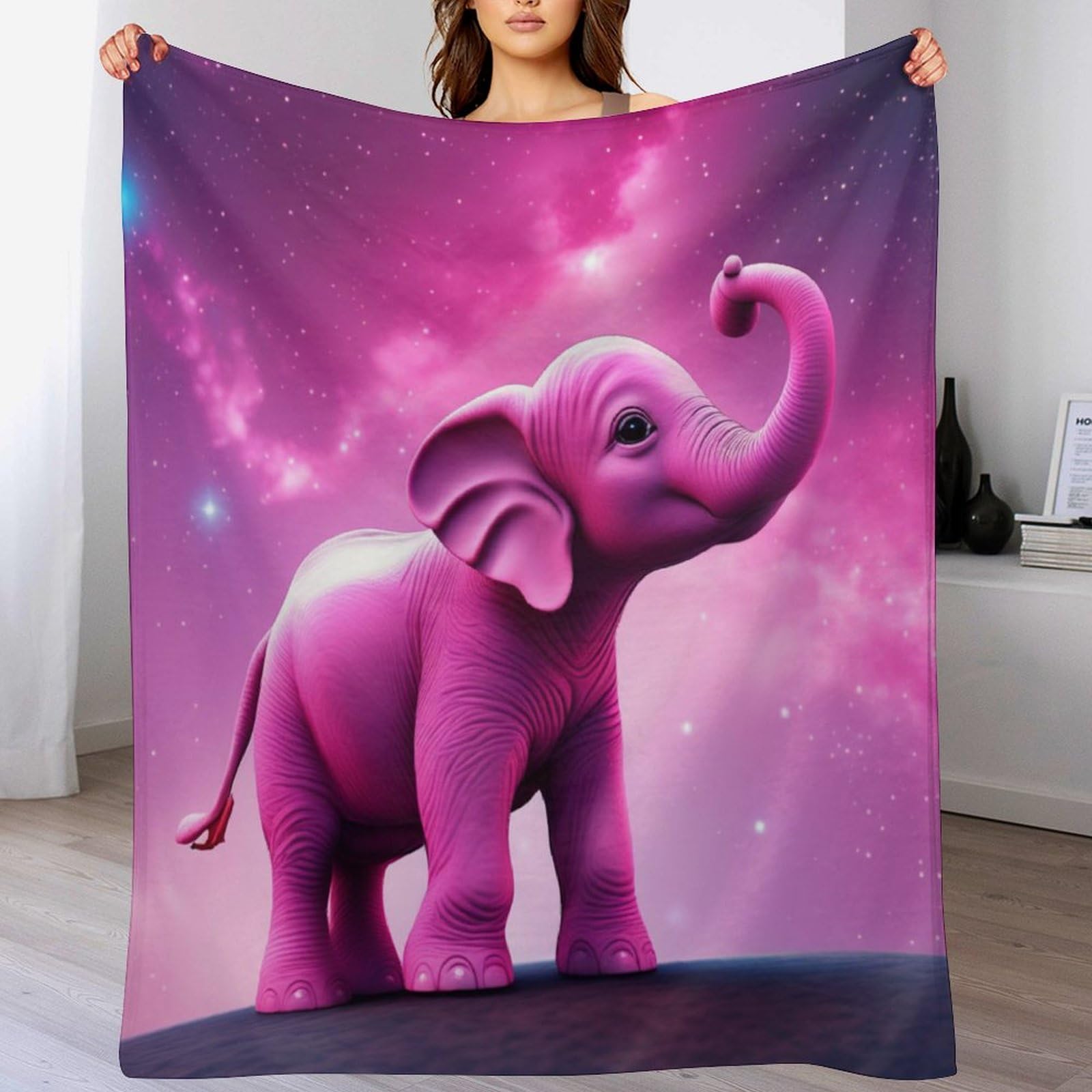 Plaid éléphant couverture polaire chaude et facile à nettoyer pour lit et canapé