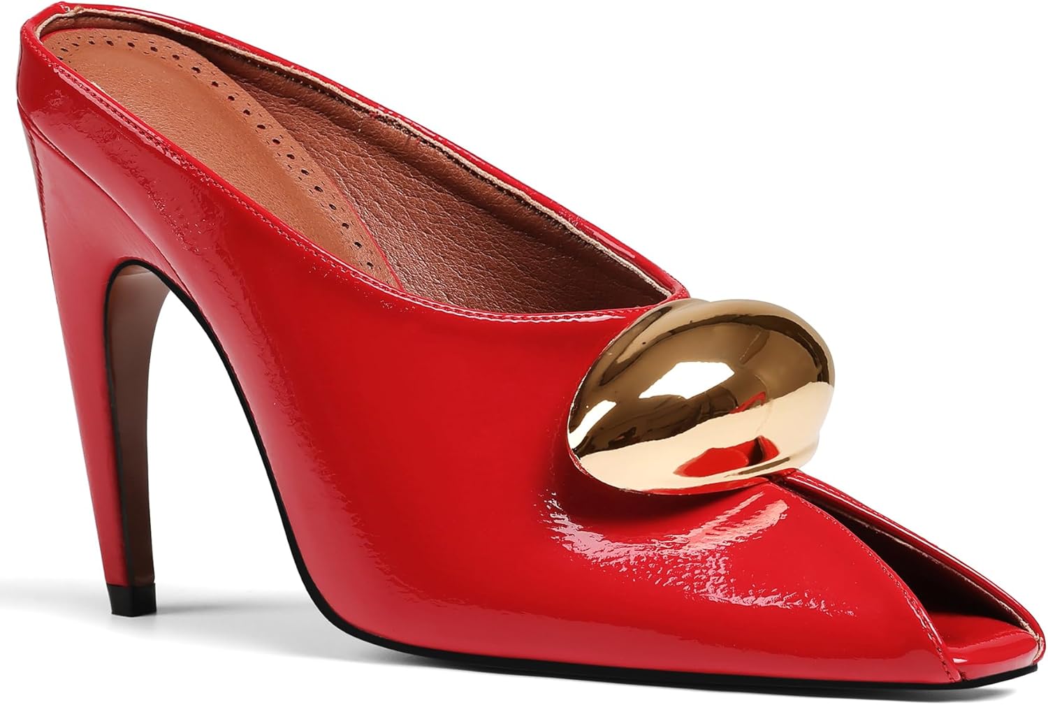 Oiamenne Stiletto Heels for Women Peep Toe Heeled Mules Sandals Pointed Toe Pumps High Heeled Sandals for Women Comfortable Casual Wedding Office Dating Dress Shoes