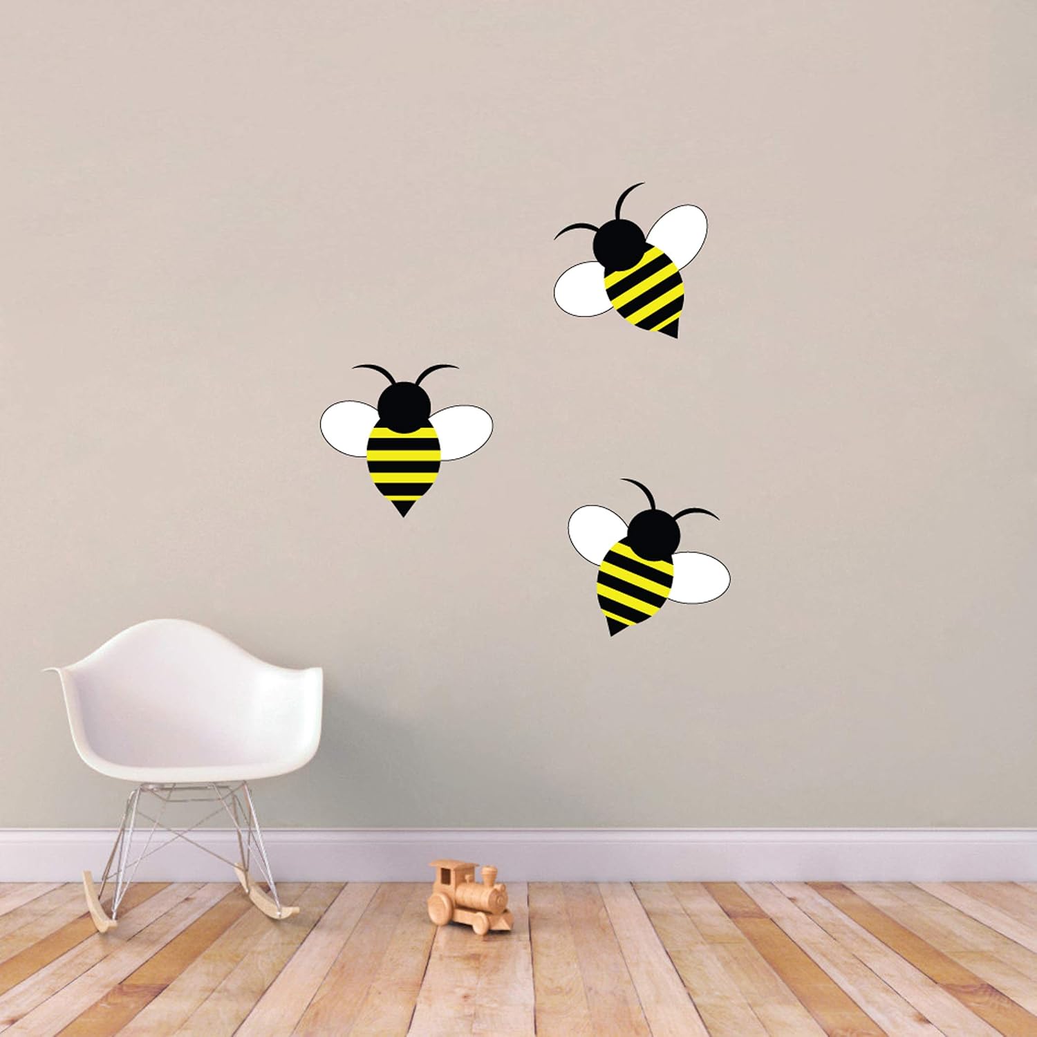 Sweetums Signatures - Wall Art Decorative Decor Sticker Decal for Nursery, Kids Room, Bedroom - Bumble Bees Printed Wall Decal Set | Medium | Pick Your Sticker Size