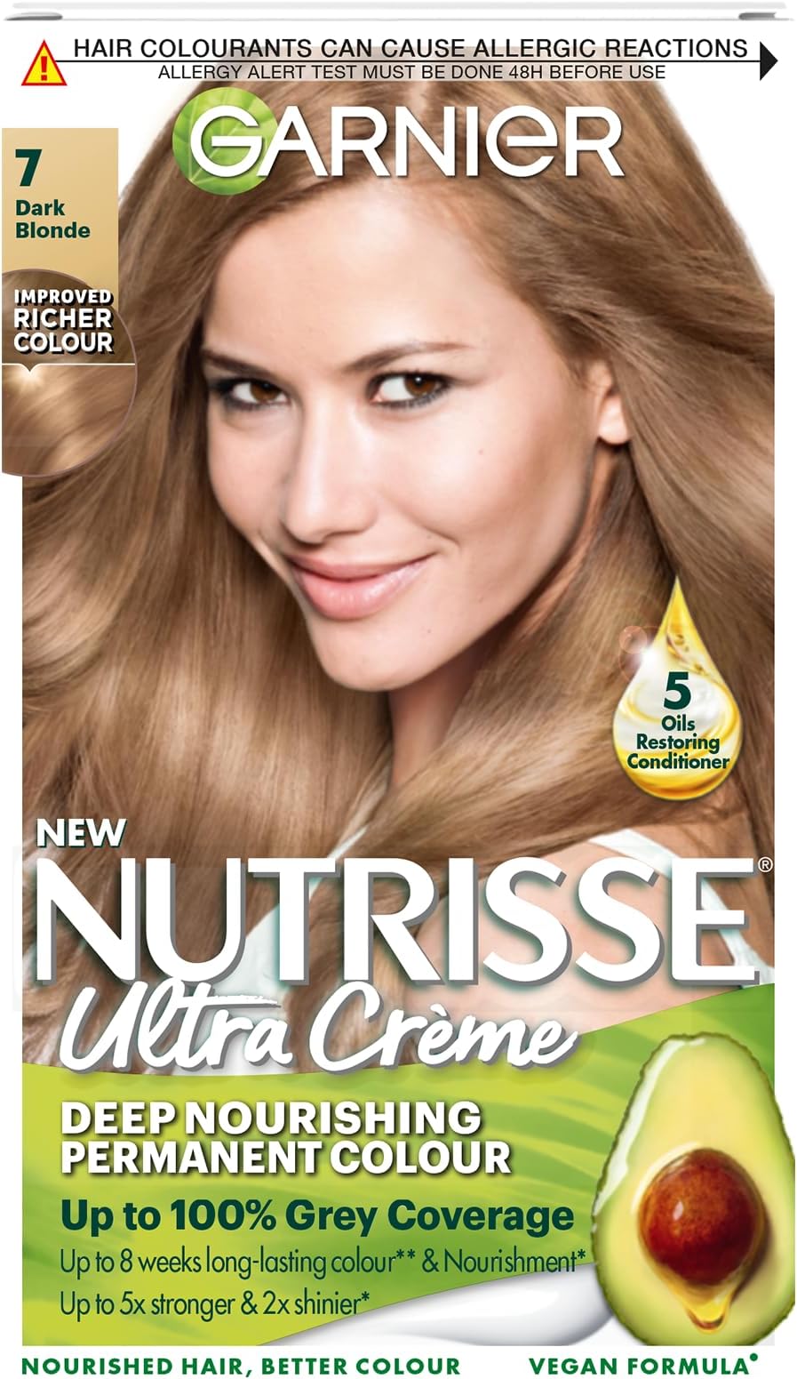 Nutrisse Permanent Hair Dye, Natural-looking, hair colour result, For All Hair Types, 4.3 Dark Golden Brown