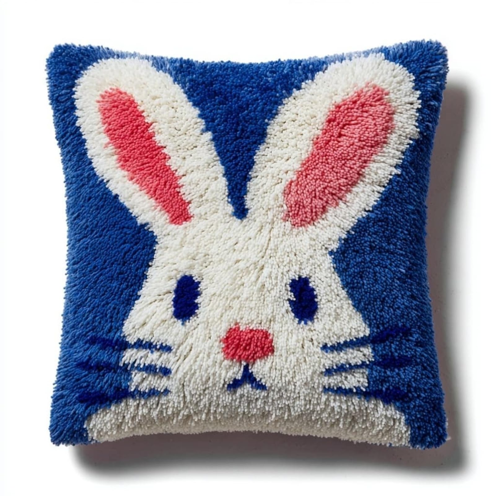 WallustrioaW Latch Hook Cushion Kit 43x43cm,Cute Bunny