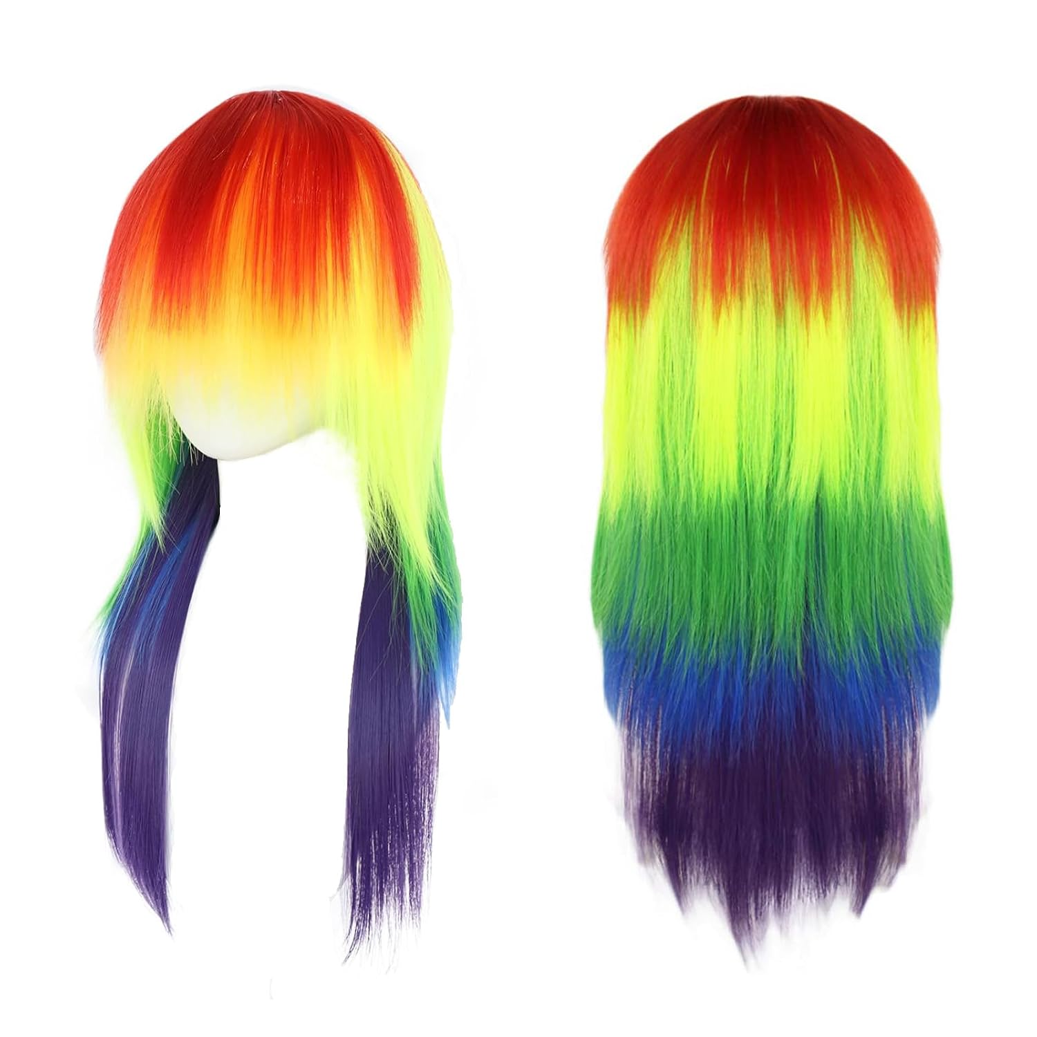 Aqltizid Progress Pride Wig, LGBT Rainbow Wig, Synthetic Long Straight Wig, Colorful Cosplay Wig, Gorgeous Outfit for Anime Costume Party – Love Grants Beautiful Traits