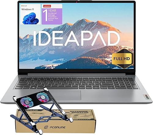 Miniatura 7 de Lenovo IdeaPad 1 Laptop para estudiantes, pantalla FHD de 15.6 pulgadas, procesador Intel de doble núcleo, 12 GB de RAM, SSD de 256 GB + 128 GB