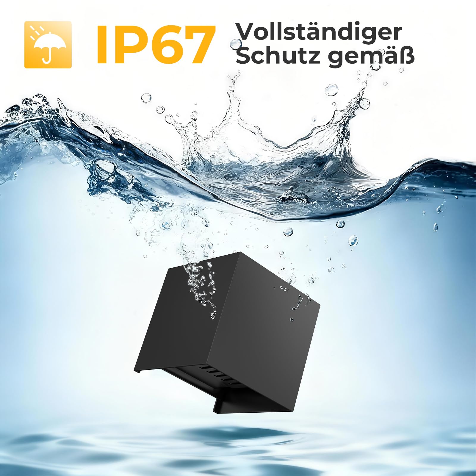 LED Wandleuchte Innen/Außen, Schwarz | IP67, Aluminium, Up Down 3000K Warmweiß, 12W, Moderne Dekoration für Wohnzimmer, Schlafzimmer, Korridor & Treppenhaus