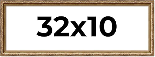 Vista 191 de Poster Palooza Marco de fotos de madera tradicional dorado antiguo de 6 x 18 pulgadas con plexiglás acrílico UV, respaldo de tablero de espuma