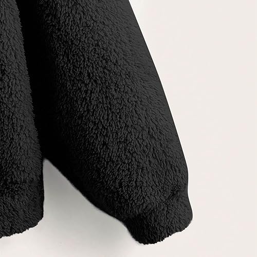 Miniatura 5 de Hemlock Suéteres de forro polar para niñas adolescentes camisetas cortas de manga larga Sherpa sin botones abrigos peludos