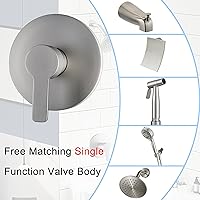 Vista 2 de Manija de válvula de ducha, kit de llave mezcladora de ducha de baño, válvulas de control de ducha de montaje en pared, válvulas rugosas de tina