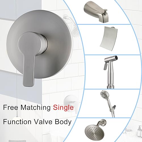 Miniatura 2 de Manija de válvula de ducha, kit de llave mezcladora de ducha de baño, válvulas de control de ducha de montaje en pared, válvulas rugosas de tina de