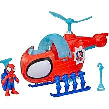 SPIDEY AND HIS AMAZING FRIENDS Marvel Team Spider Copter 3" 7.6cm Action Figure & Toy Car with Launcher Super Hero Toy for Ages 3+