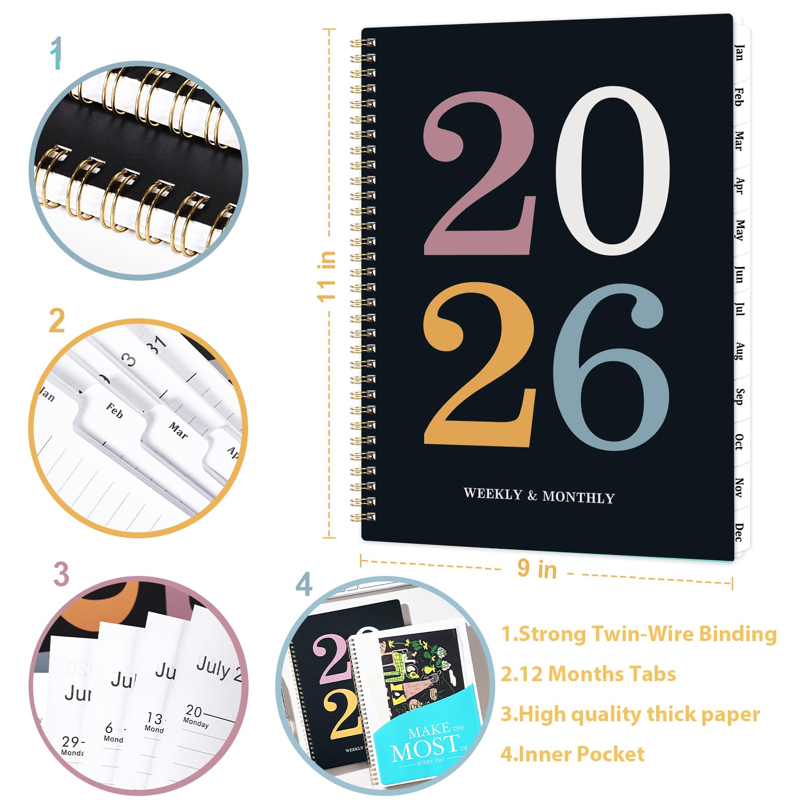 Snapklik.com : 2026 Planner - Planner 2026 Weekly And Monthly, Jan ...