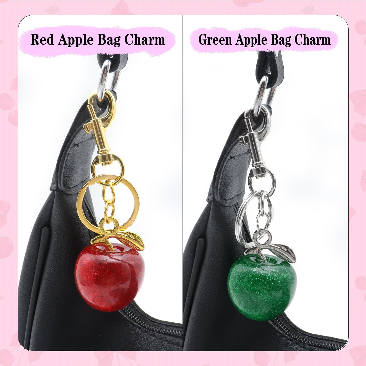 Cute Cherry Bag Charm Handbags Cherry Keychains for Women Purse Cherries Charms Key Chain Birthday Christmas Gift - Image 3