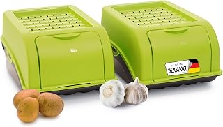 Novaliv - Juego de 2 Cajas de Almacenamiento para Patatas y Verduras (3,5 L), Color Verde Apilable