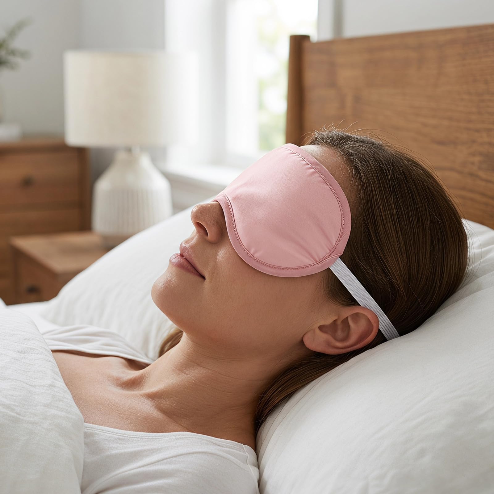 TIDTALEO 100 Unidades Antifaz Ajuste 3d Doble Capa para Dormir Rosa de