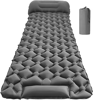 DORMIYA Ultralight Inflatable Sleeping Pad with Pillow & Foot Pump - 1.6lbs 75x23x2in for Camping Hiking Backpacking