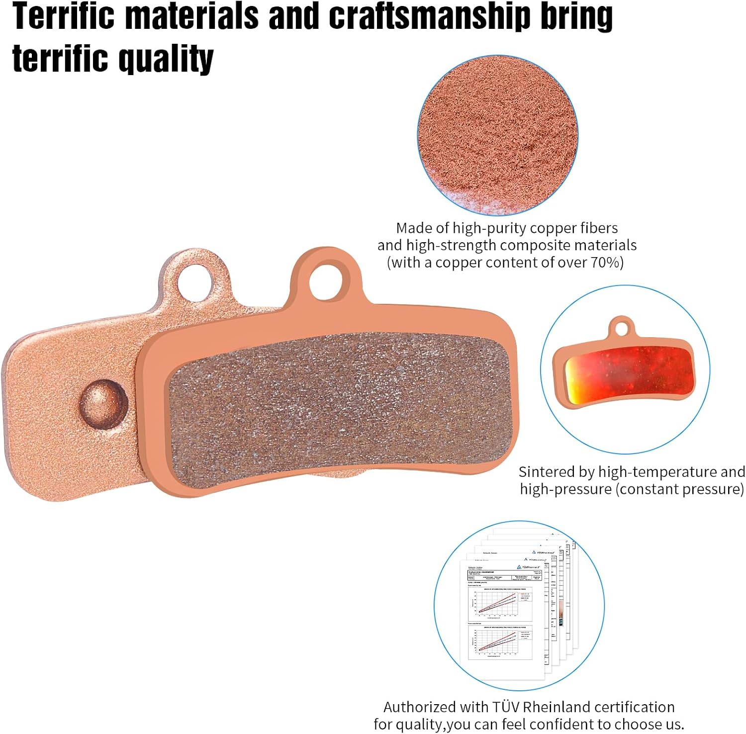 25 Pairs 4-Piston Sintered Metal Bike Brake Pads,Compatible with Shimano MT420 MT520 M6120 M7120 M8020 M8120 Tektro TRP for Ebike Electric Scooter Electric Bike Disc Brake Pads with Installation Tools