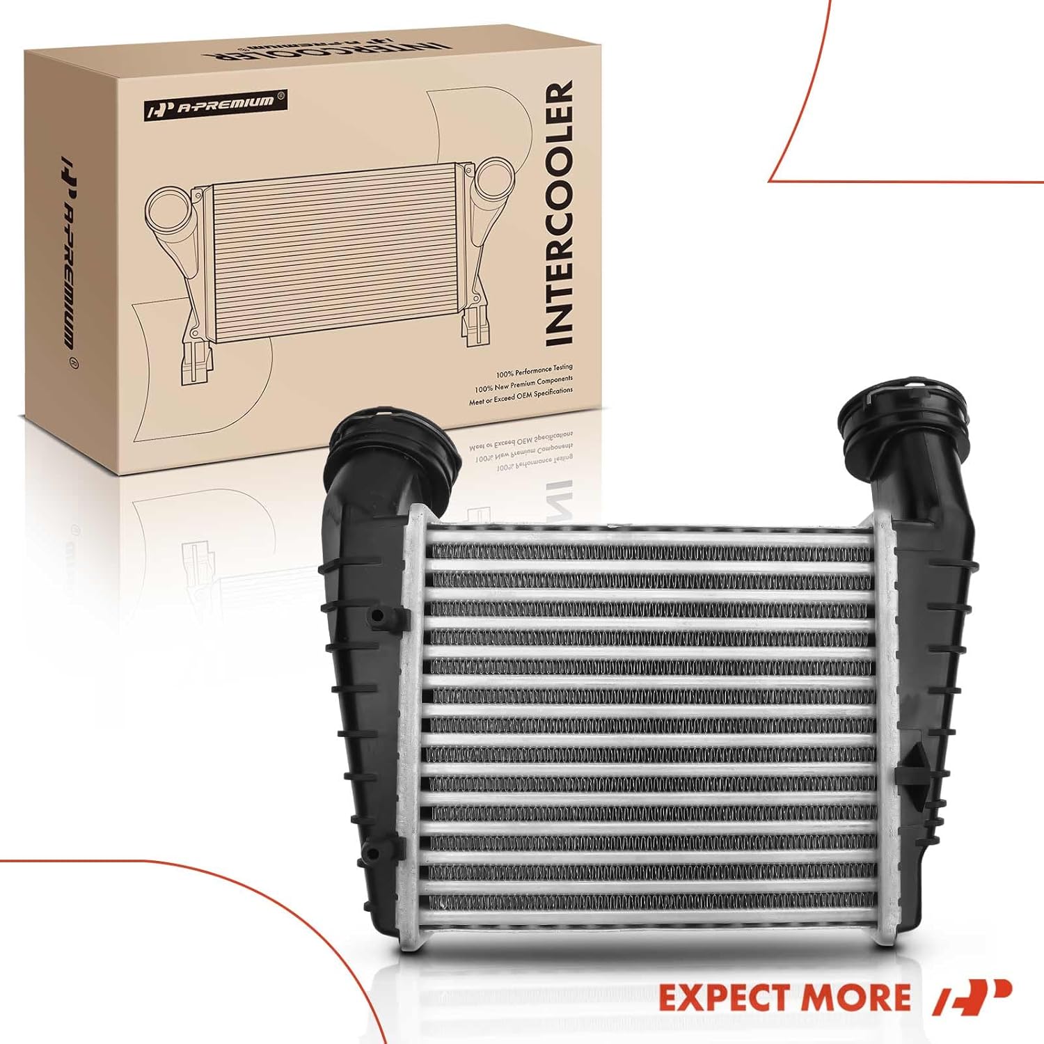 A-Premium Turbocharger Intercooler Compatible with 2004 2005 Volkswagen Passat L4 2.0L Turbocharged, with Automatic Trans, Charge Air Cooler