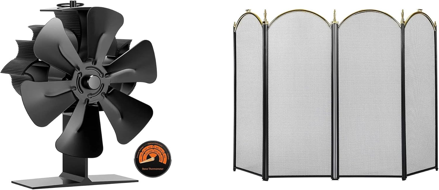 VIVOHOME Aluminum 6 Blade Heat Powered Fireplace Stove Fan