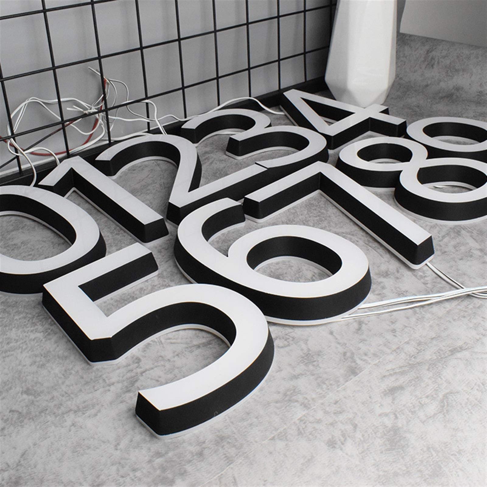 Jinchao-Targa civica, Acciaio Inossidabile Lettera Segno Indirizzo Numero, Numeri Acrilico Mini casa, 0-9 ABC 3D doganale Esterna Piastre Moderna, Accessori Decorativi