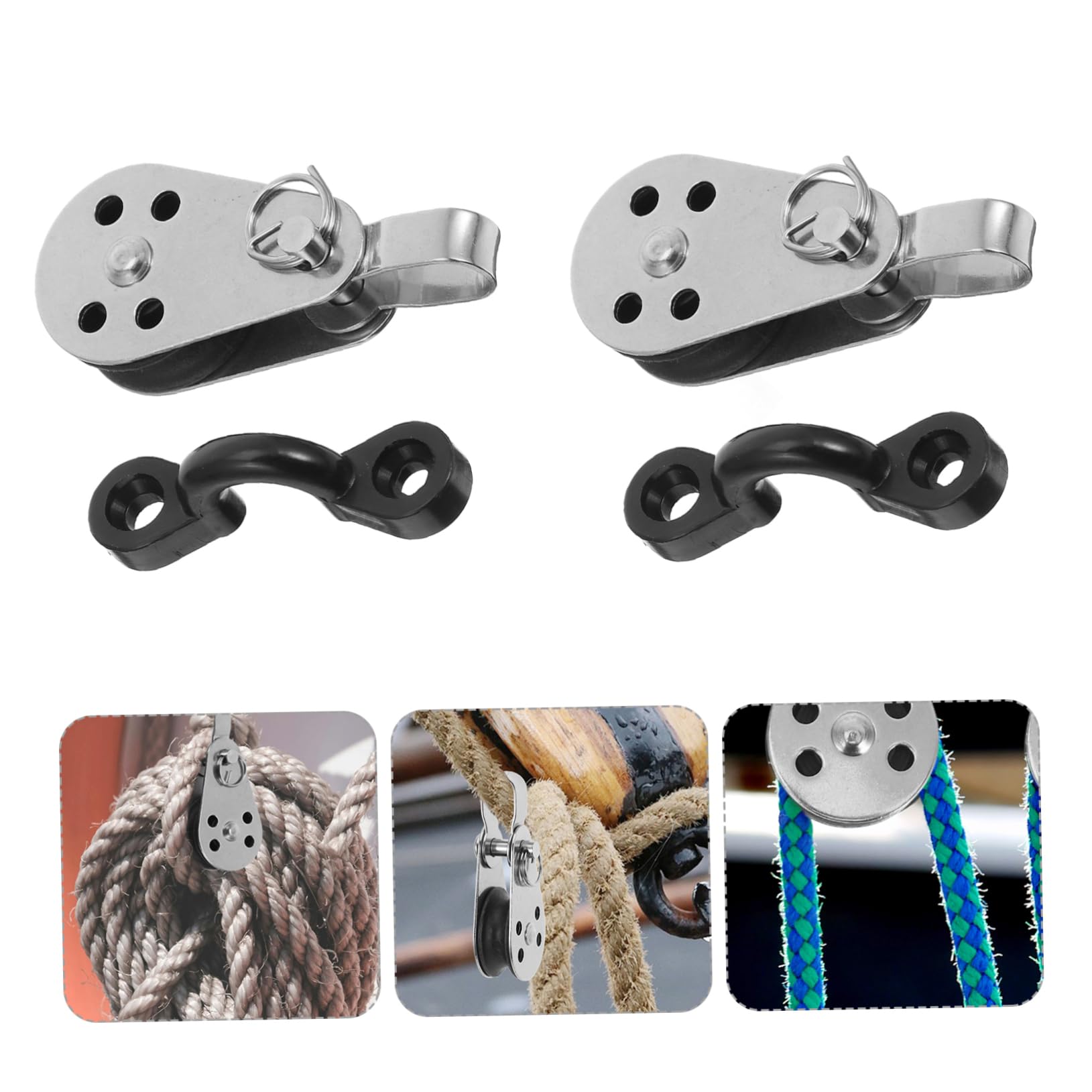 UPKOCH Combinación de Accesorios de Kayak Ancla Kit de Aparejo para Cubierta de Kayak para poleas de Cuerda kayac Bloque de polea Simple Guada de Bloque de polea de Kayak