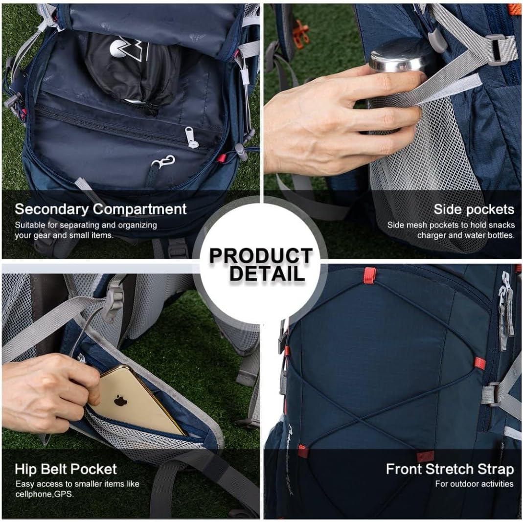 MOUNTAINTOP Hiking Backpack,Lightweight Travel Backpack for Men Women Outdoor Backpacking, Camping