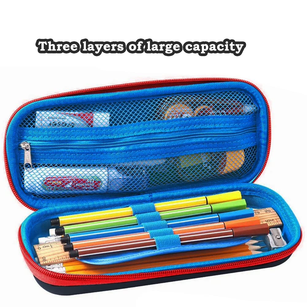 FEWOFJ 3D Car Pencil Case for Kids Boys Waterproof Pencil Box with Compartments Pen Pouch (Black), 9 x 4.2 inches - Image 2