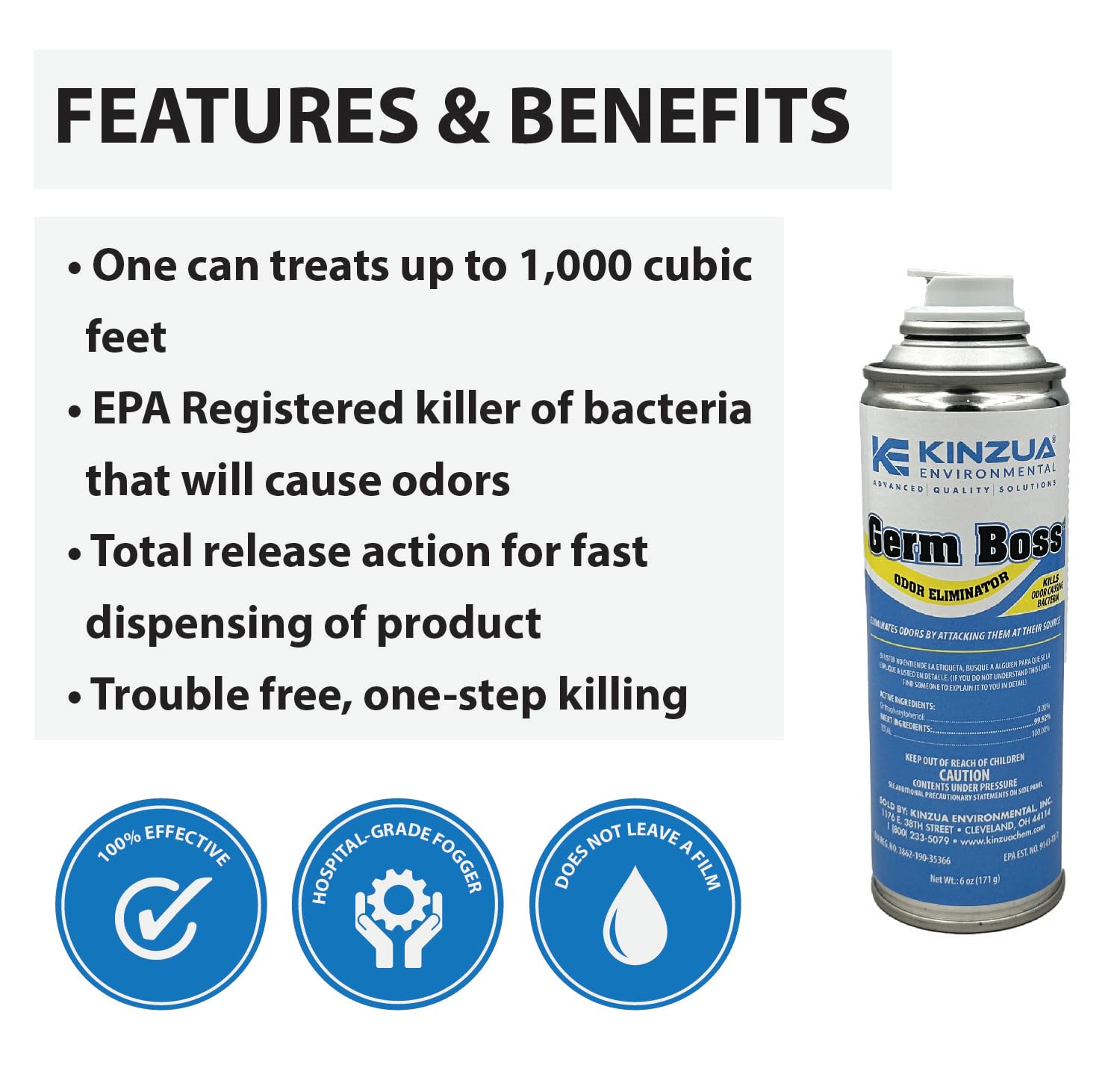 Germ Boss Fogger, Germ Bomb Kills Odor Causing Bacteria