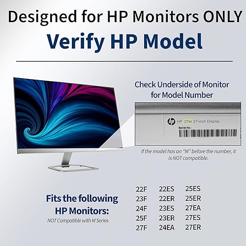 Miniatura 2 de VIVO Adaptador VESA de conexión rápida diseñado para monitores HP 27er, 27es, 27ea, 25es, 24ea, 24es, 23er, 23es, 22er, 22es, 22f, 23f, 24f, 25f,