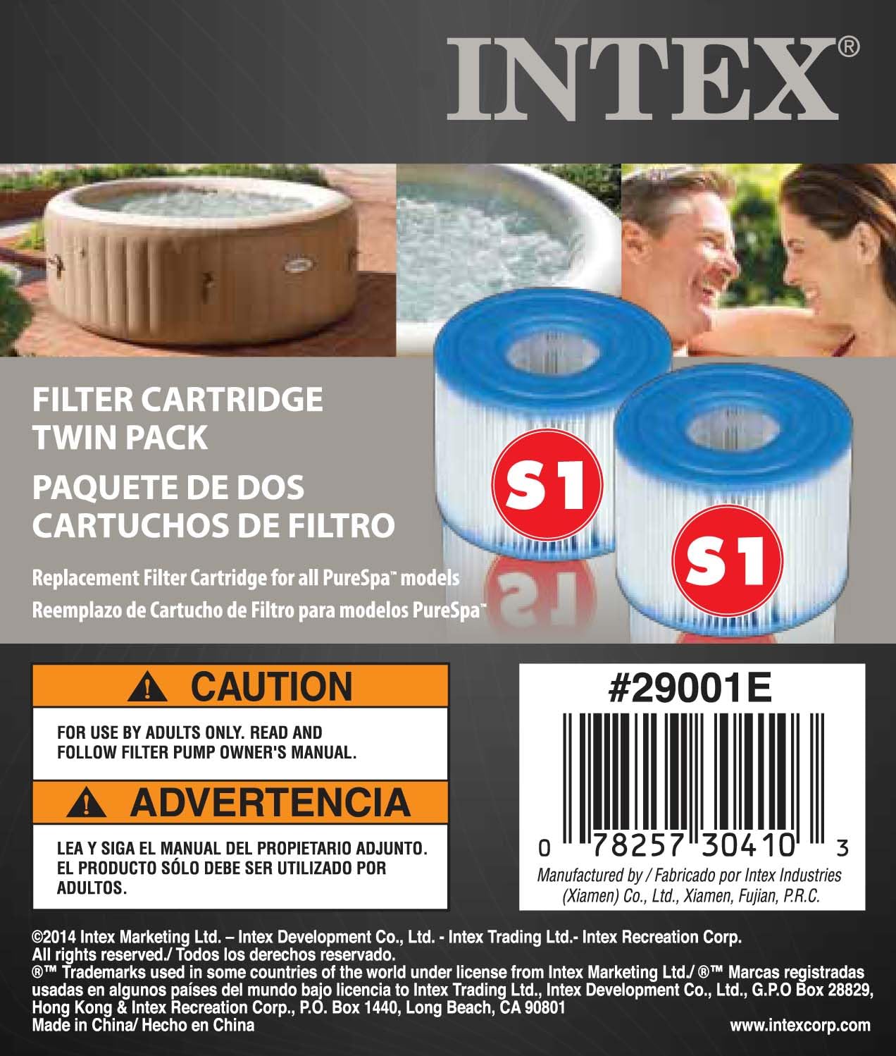 Intex PureSpa 29001E - Cartuccia di ricambio per filtri termali in carta Dacron tipo S1, per vari modelli PureSpa, confezione da 16