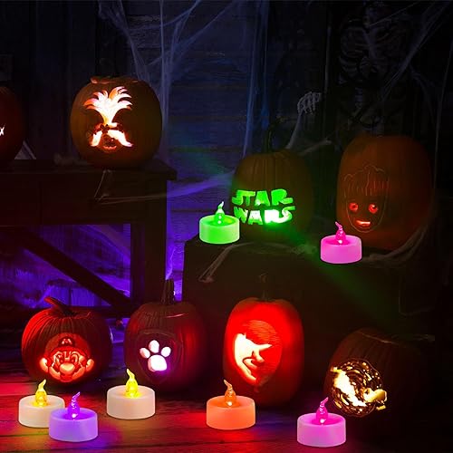 Miniatura 6 de Paquete de 12 velas de té con temporizador LED que funcionan con pilas, velas votivas parpadeantes sin llama, velas votivas, pequeñas velas LED