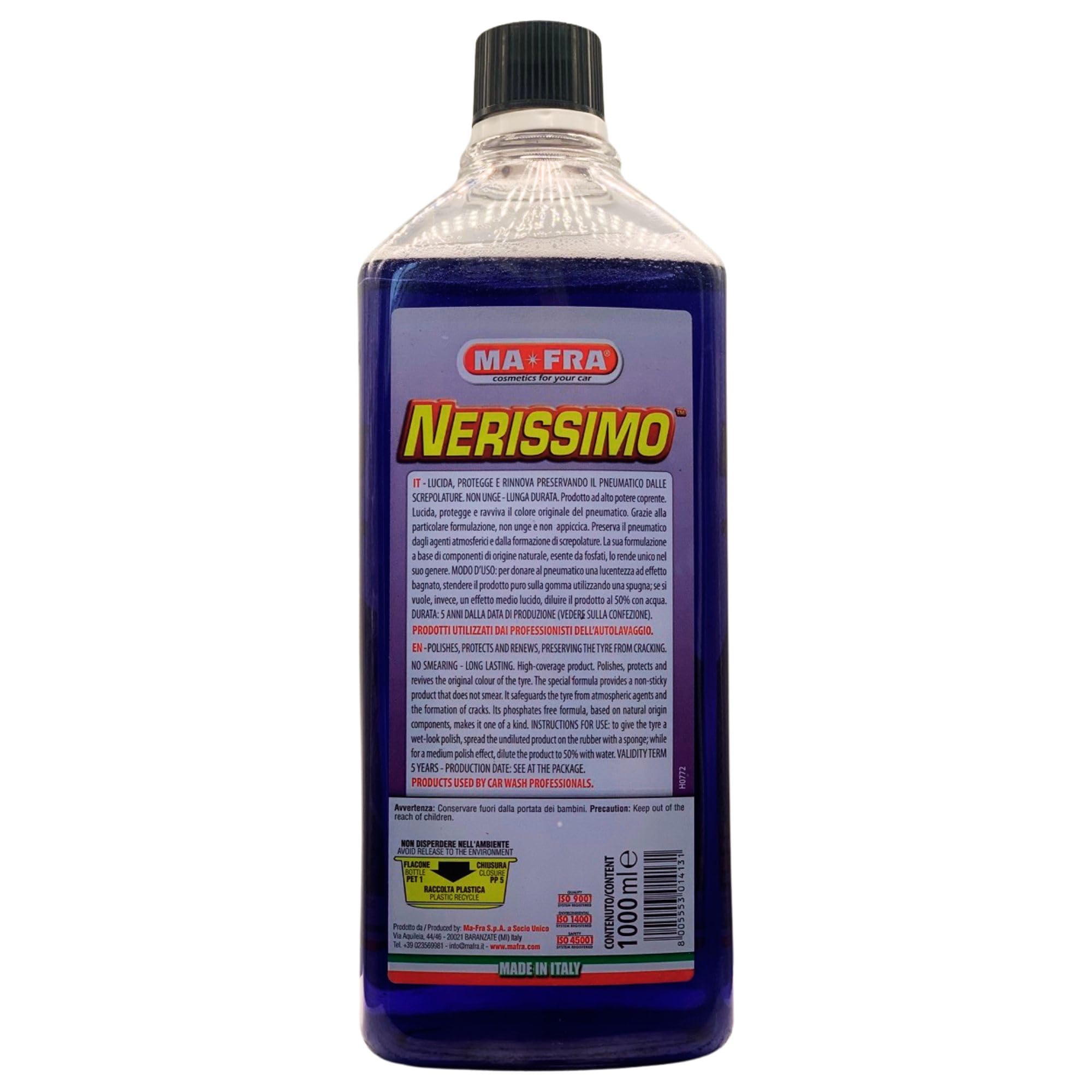 FEI FAN 2X Nero gomme Liquido Concetrato ad Alto Potere Coprente NERISSIMO. Lucida, Protegge, Rinnova e Preserva dalle Screpolature 1000ml