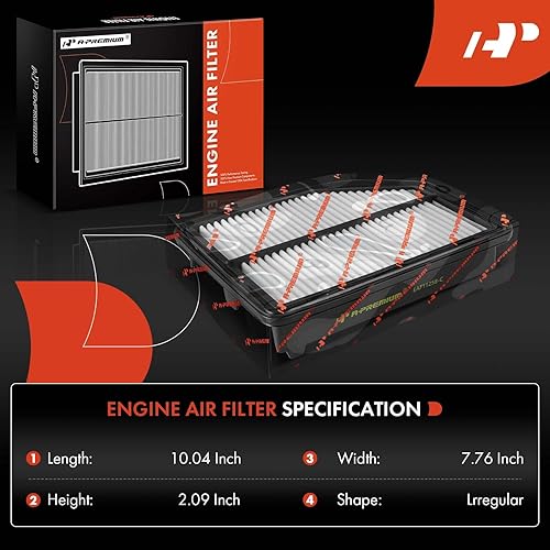Miniatura 2 de A-Premium Filtro de aire de motor compatible con Honda CR-V CRV 2012 2013 2014 - L4 2.4L - Reemplazo # 17220-R5A-A00