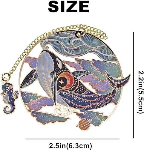 Miniatura 7 de Marcapáginas de metal para mujeres, amantes de los libros, amigos, niñas, lectores, regalos de cumpleaños, regalos únicos de graduación, ballena con