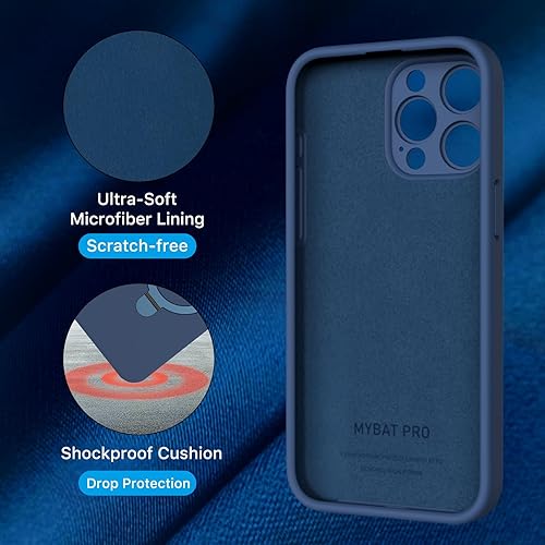 Miniatura 5 de MYBAT PRO SleekFit Series - Funda para iPhone 15 Pro con soporte compatible con MagSafe, funda magnética de silicona líquida suave, forro de