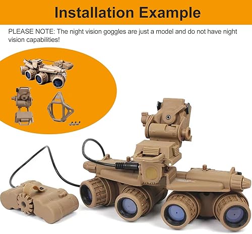 Miniatura 10 de FMA Airsoft Caza Tactical GPNVG18 Modelo simulado Gafas de visión nocturna sin función, prismáticos de cuatro tubos y L4G19 NVG Soporte de casco de