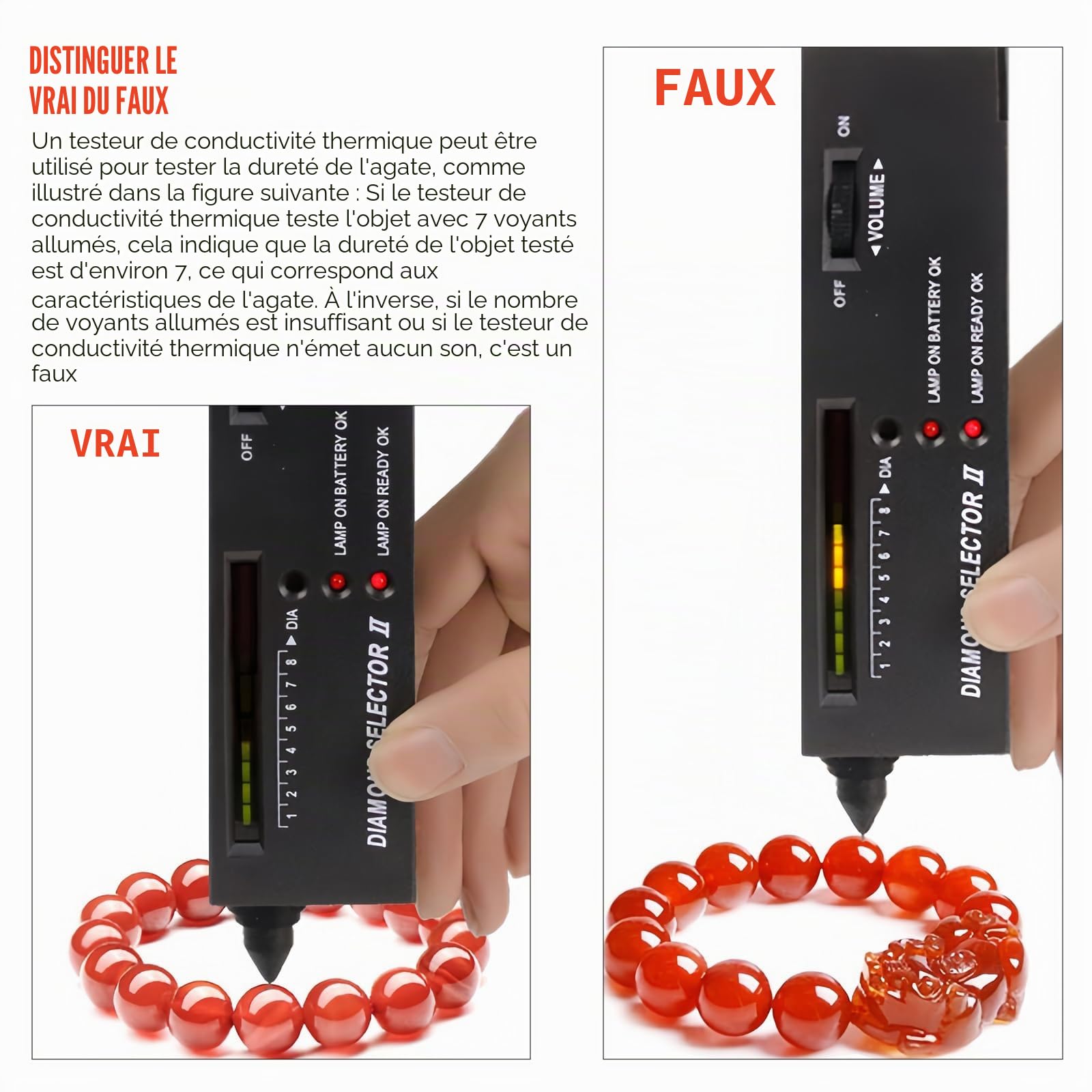 Testeur de bijoux électronique, loupe mini LED pliable 30x60 verres, professionnel haute précision, kit d'outils de test portable pour diamants, cristal