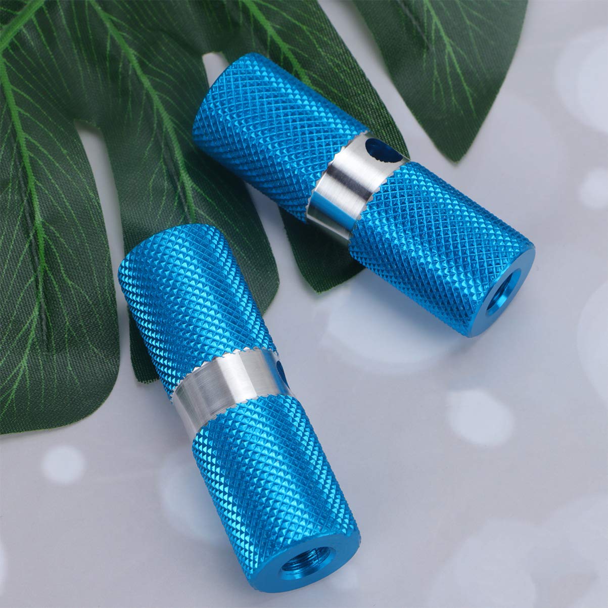 LIOOBO 1 Pair Bike Pegs Bicycle Pegs Aluminum Alloy Anti-Skid Foot for Mountain Bike Cycling Accessories (Blue)