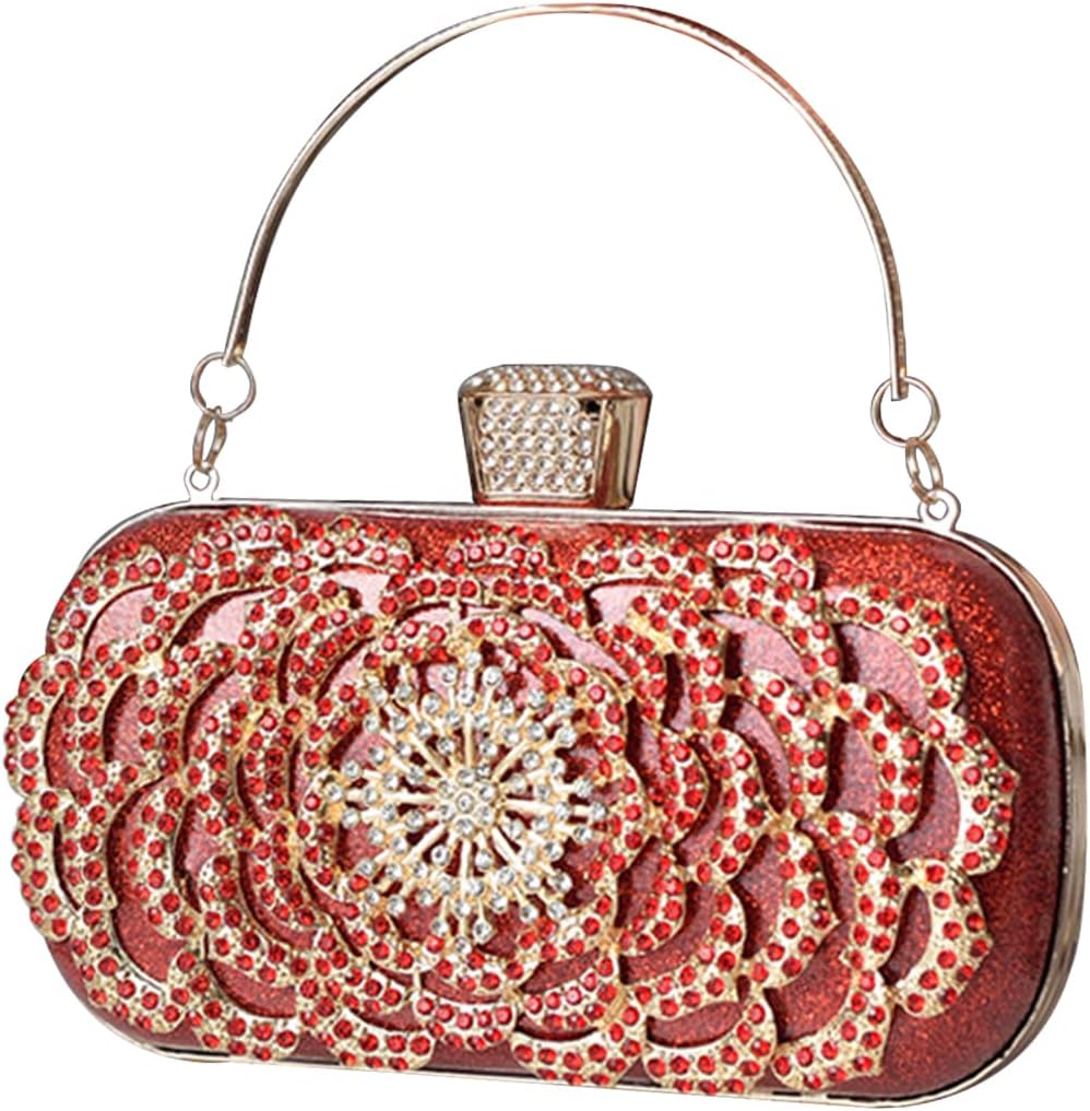 CORIOS Womens Rhinestone Evening Bag Sparkly Glitter Sequin Handbag Crystal Clutch Bag Bridal Wedding Purse