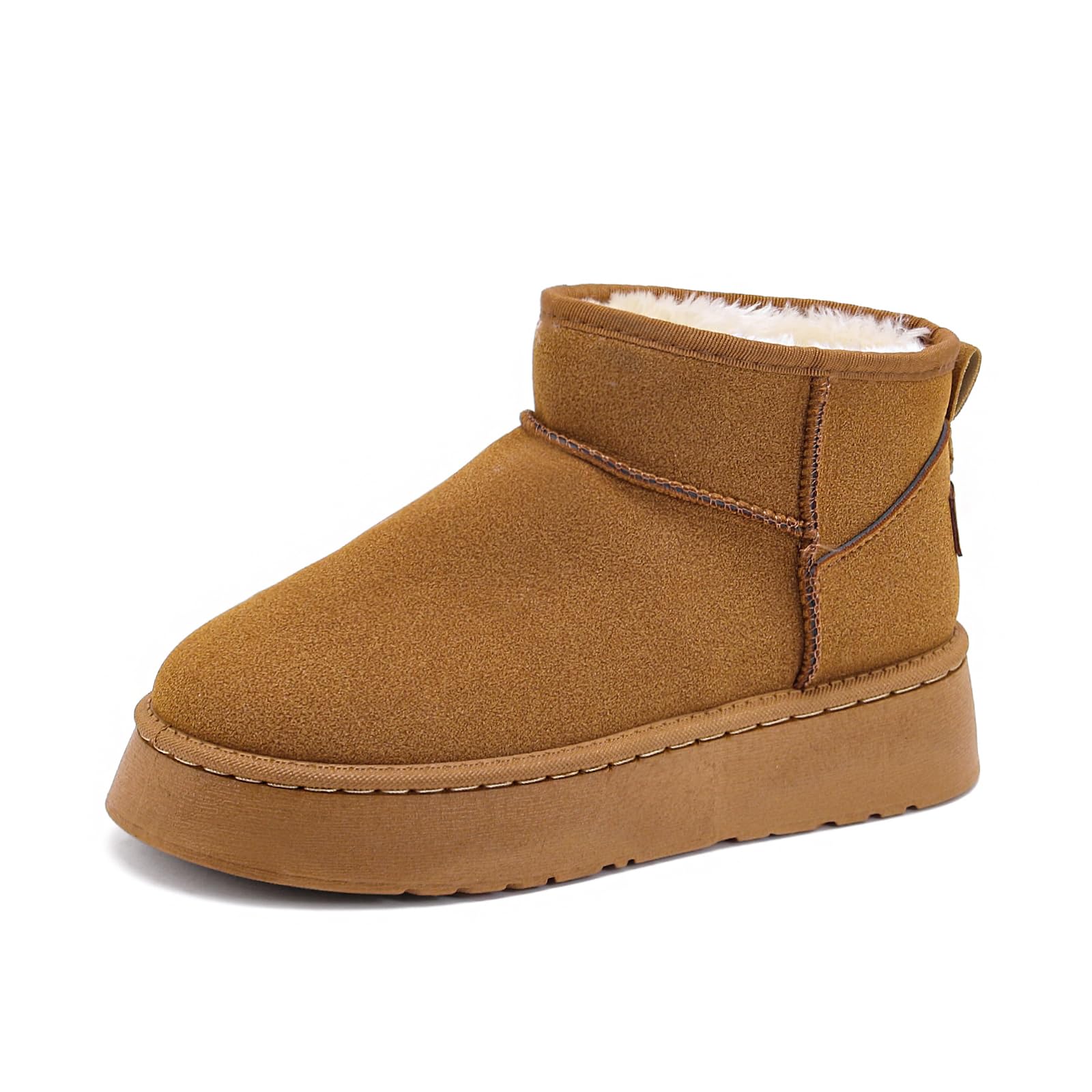 Rumkok Stivali Donna Caldo Stivali Da Neve Donna Comode Scarpe Da Neve Pelliccia Stivali Invernali Impermeabili Stivaletti Con Pelo Breve Moda