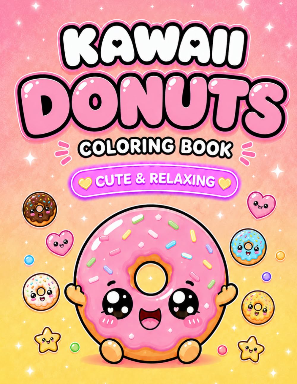 Kawaii Donuts Coloring Book For Kids Ages 4-8: Kawaii Dounat Coloring Book For Kids Ages 4-8: Cute and Easy Sweet Treats Coloring Pages for Girls and Boys