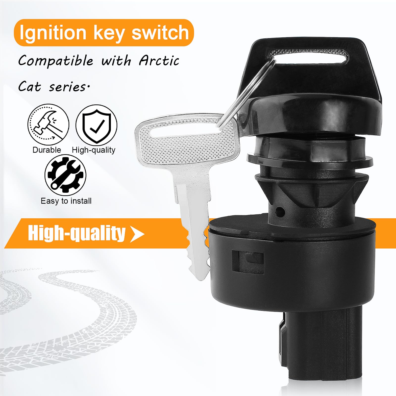 BH-Motor Ignition Key Switch For Arctic Cat 08-15 350, 366, 400, 425, 450, XC450 Models - Replacement Part #3313-439