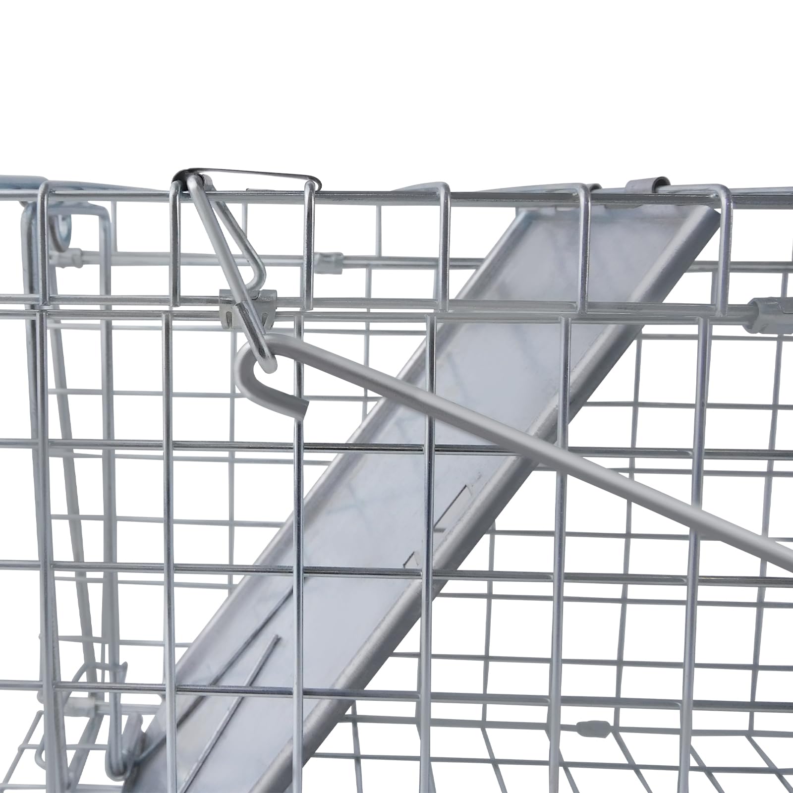 Piège de Capture Animaux 62x19x22 cm - Cage Trappe Pliable en Fil de Fer Galvanisé avec Poignée Piège - pour Ratons Laveurs, Martres et Chats - Installation Facile et sans Danger pour Animaux