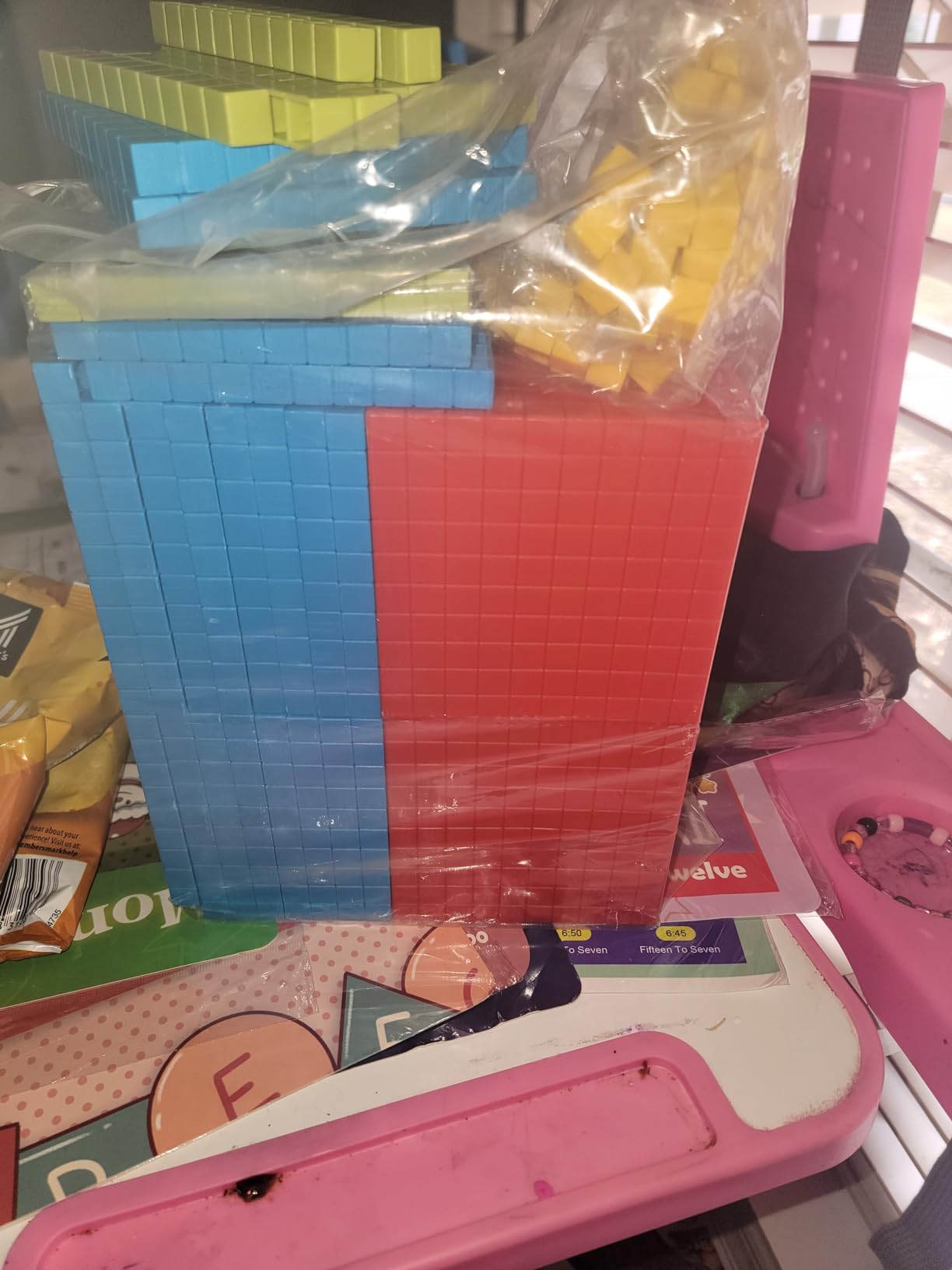 Wettarn 242 Pcs Base Ten Blocks Plastic Math Manipulatives Place Value ...