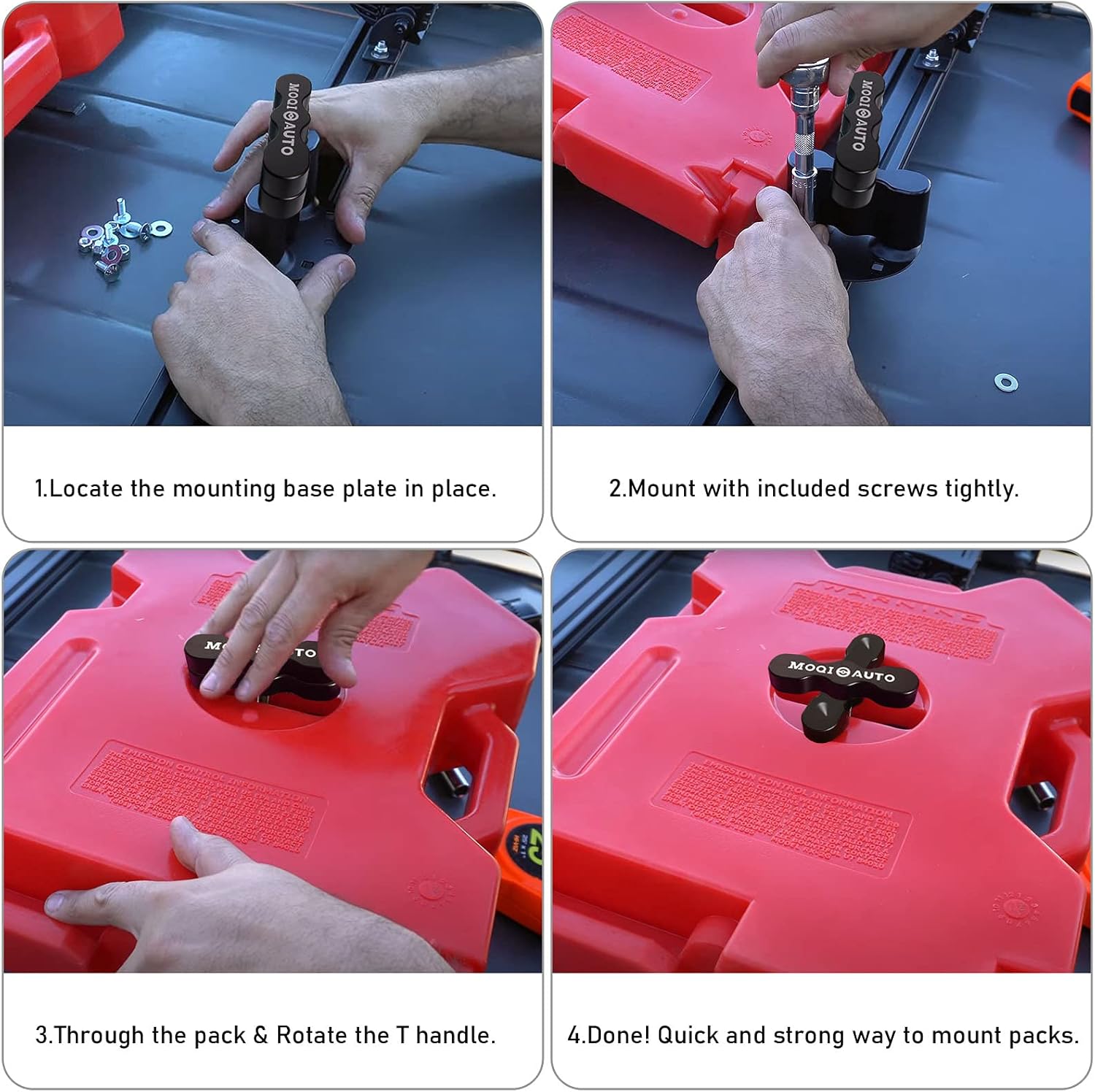 RX-DLX-PM Cargo Racks Compatible Double Locking Mount - Fuel & Gas Can, Water Pack