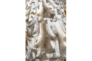 Luxurious Rabbit Fur Throw: Adorned with a Patchwork Coy-fur Design