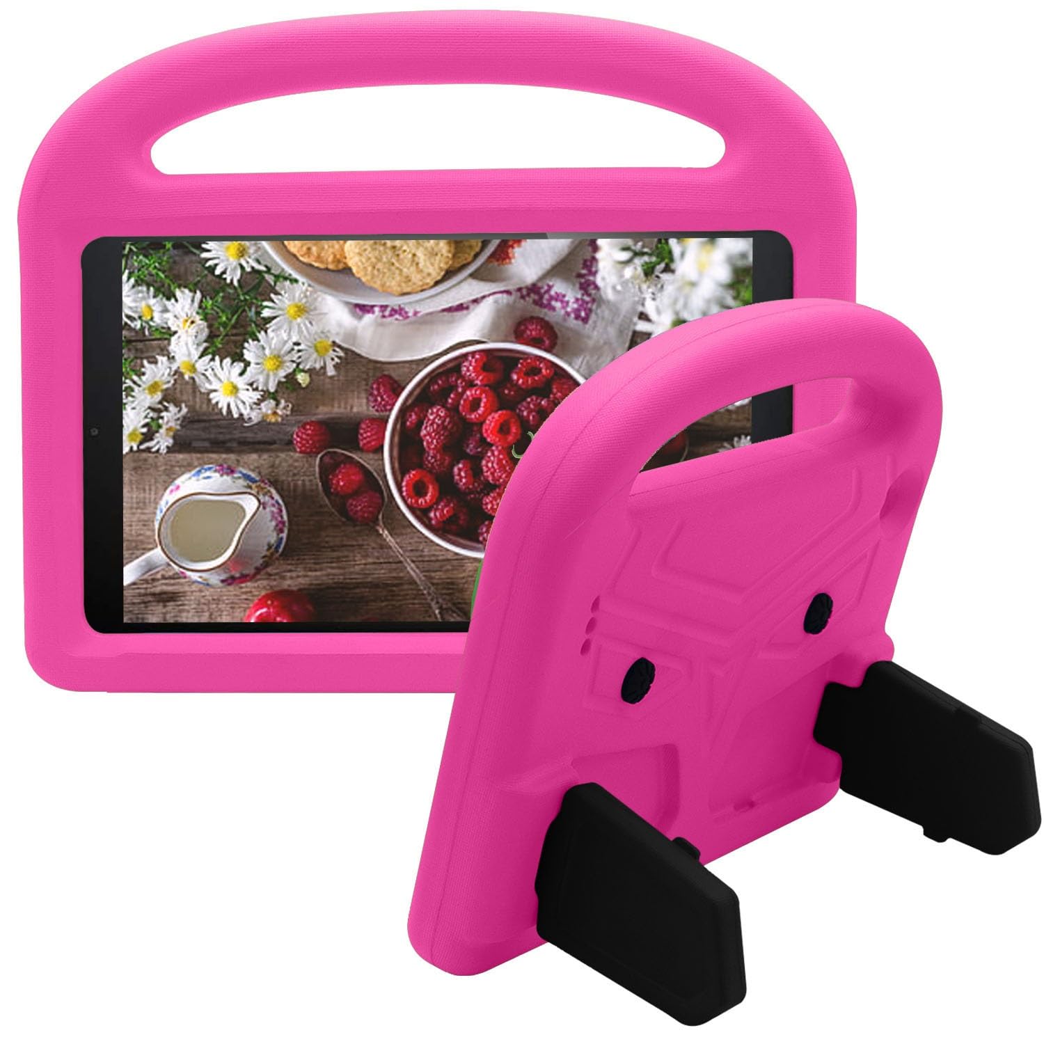 Podróż na tablecie Etui na tablet dla dzieci kompatybilne z Kindle Fire 7 2015/2017 - Wytrzymała, lekka, odporna na wstrząsy osłona uchwytu z pianki EVA Ochrona tabletu(Mor)