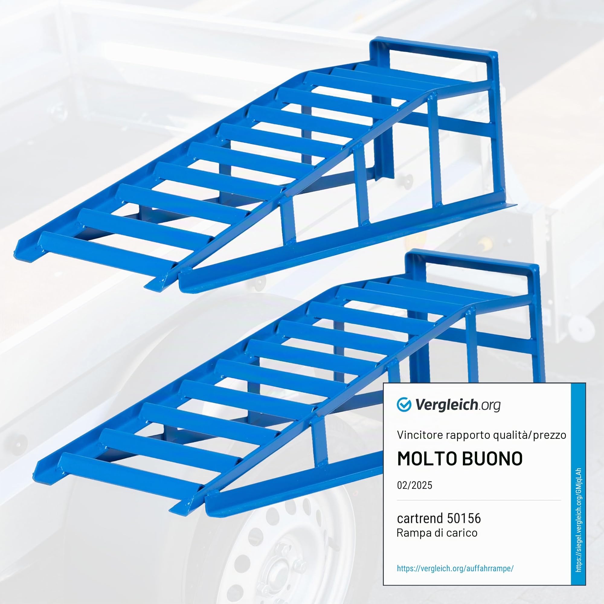 Cartrend 50156 Set Rampe di Salita per pneumatici fino a 225 mm di larghezza