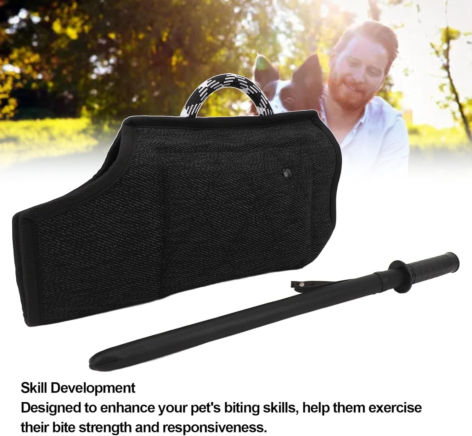 Brrnoo Dog Bite Training Set, Tear Fabric Protective Dog Bite Sleeve with Training Stick Bite Tug Toy for German Shepherd Dog Malinois Young Dogs and Puppies